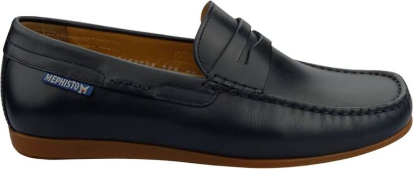 mephisto Alyon Heren Mocassin Navy Blauw Leer Blue Heren