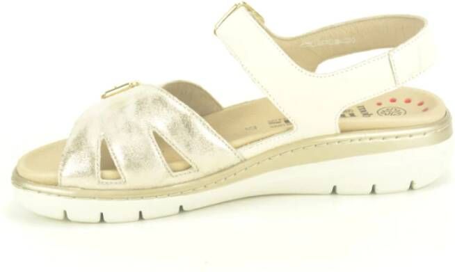 Mephisto Beige Goud Sandaal met Velcro Band