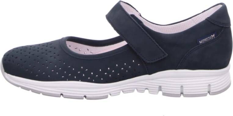 Mephisto Blauwe Damen Ballerinas met Keilabsatz