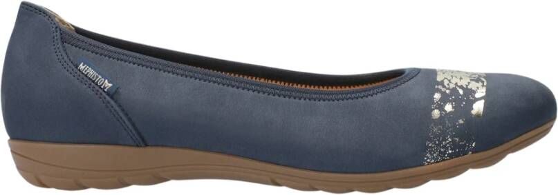 Mephisto Blauwe Nubuck Ballet Ballerina Blue Dames