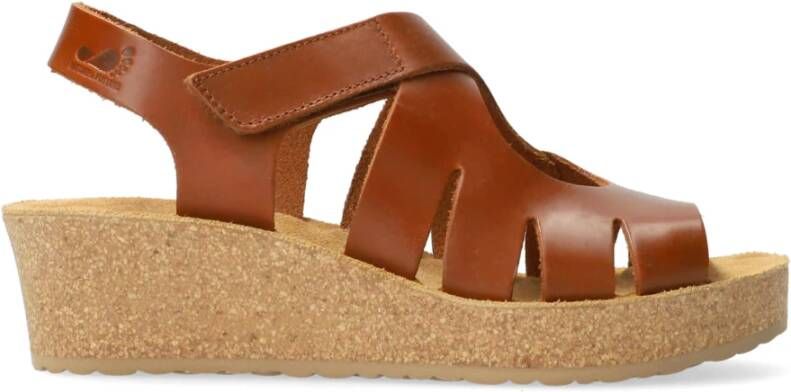 Mephisto Bruin leren sandaal voor dames Extra breed
