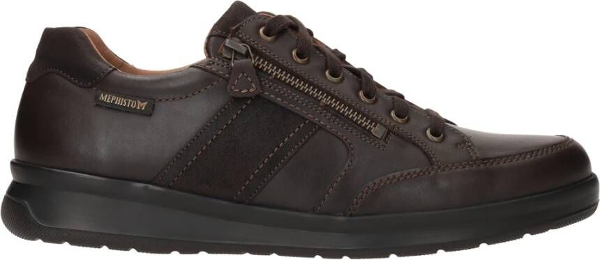 mephisto Bruine Leren Sneaker Comfortabel Stijlvol Brown Heren