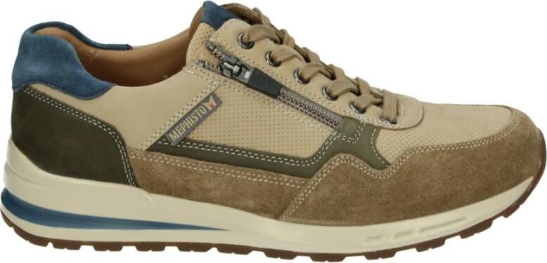 Mephisto Casual Leren Sneakers Taupe