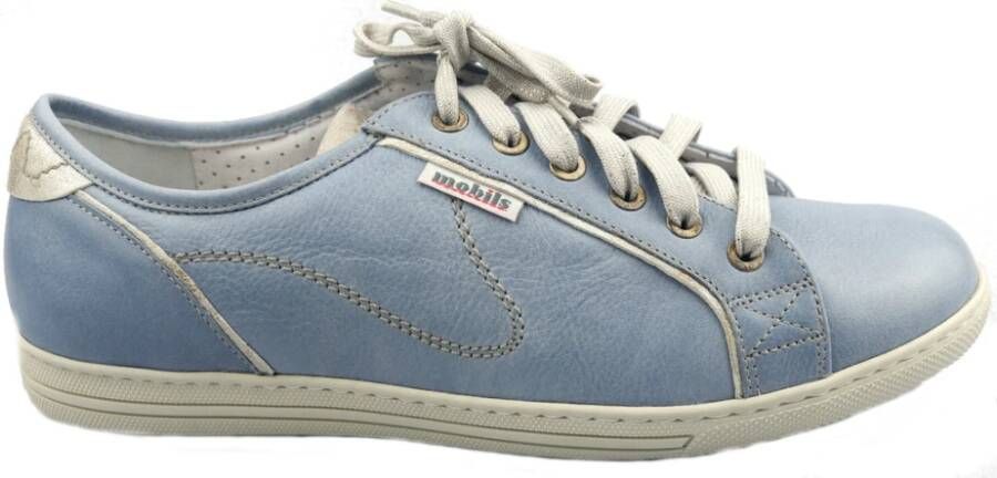 mephisto Cloud Blue Leren Sneaker voor Dames Blue Dames