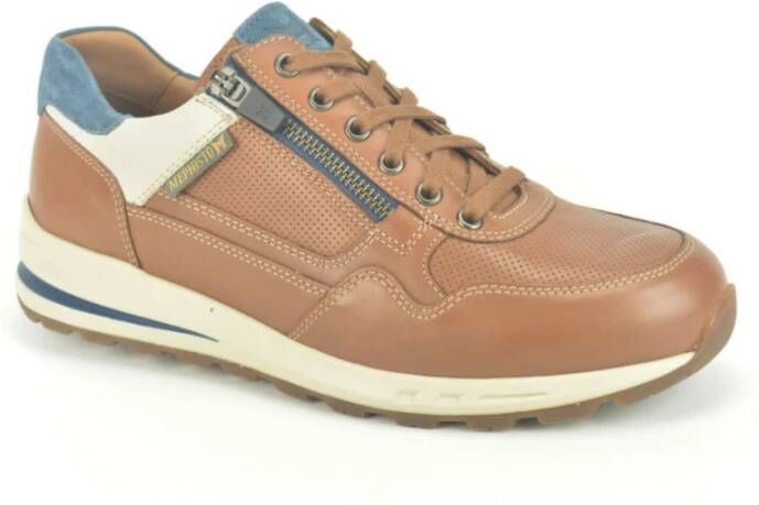 Mephisto Stijlvolle Cognac en Witte Runner Schoenen
