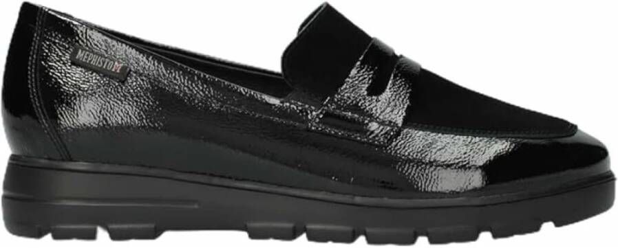 Mephisto Zwarte dames mocassins comfortabele stijl