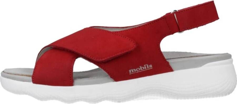 Mephisto Comfortabele platte sandalen voor vrouwen Red Dames