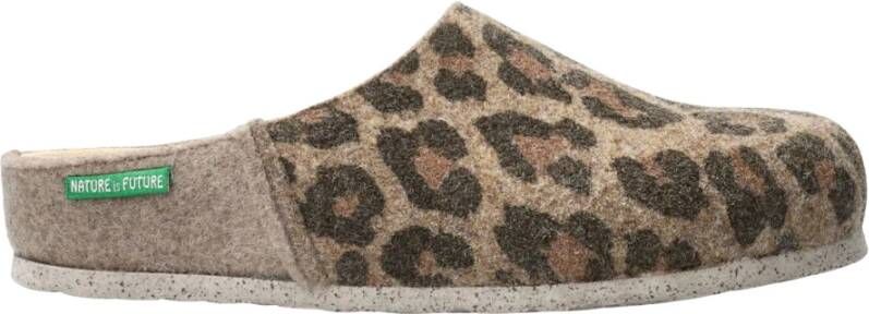 mephisto Dames Bruin Grijs Jaguar Vilt Mule Klomp Brown Dames
