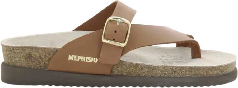 Mephisto Dames Cognac Leren Sandalen