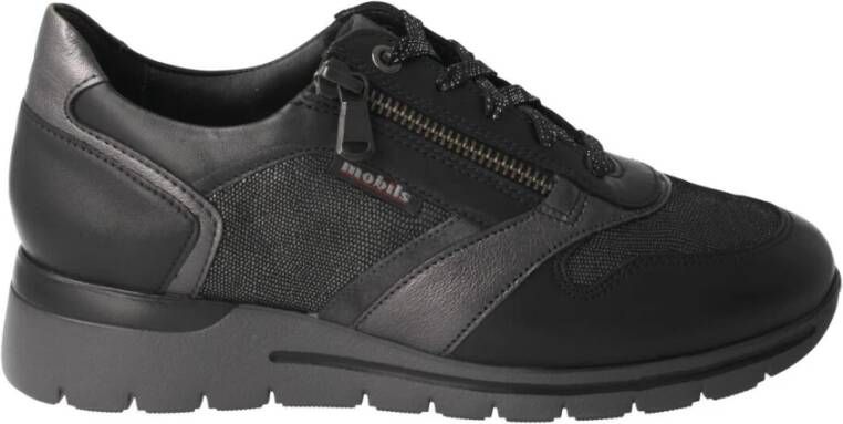 Mephisto Dames Ereen Casual Sneakers in Zwart en Grijs Zwart Dames