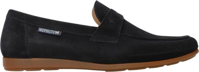 Mephisto Donkerblauwe Suède Heren Mocassin