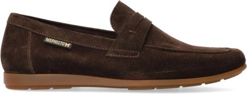 mephisto Donkerbruine Suède Heren Mocassin Brown Heren