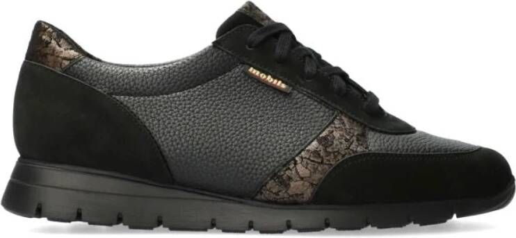 mephisto Ergonomische Leren Sneaker Zwart Black Dames