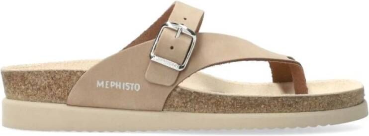 mephisto Flat Sandals Beige Dames