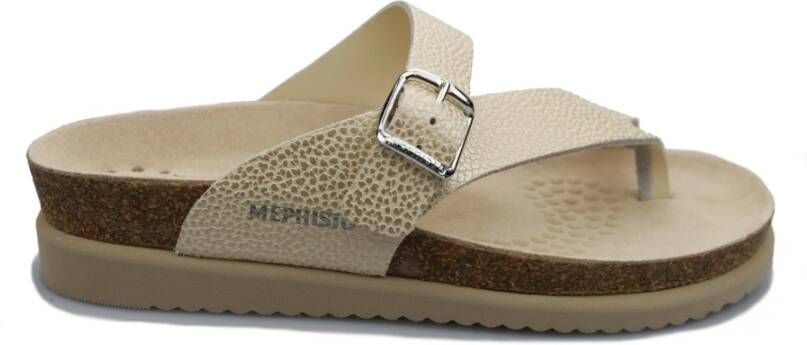mephisto Flat Sandals Beige Dames