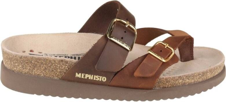 mephisto Flat Sandals Brown Dames