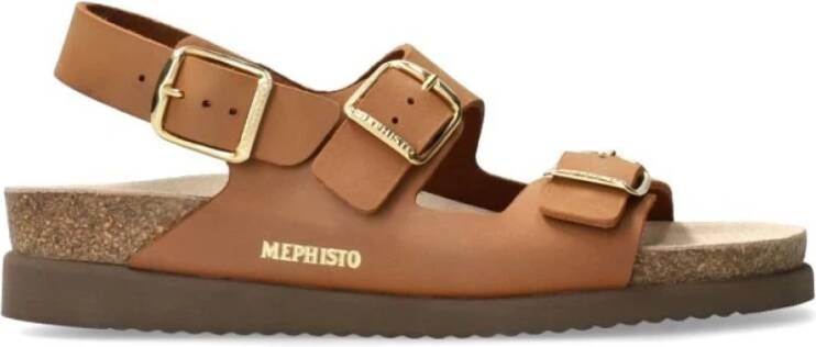 mephisto Flat Sandals Brown Dames