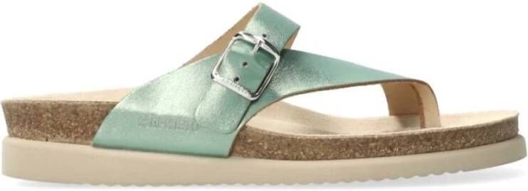 mephisto Flat Sandals Green Dames