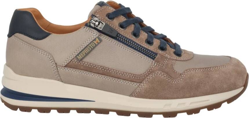 Mephisto Grijze veter-zip sneaker voor heren