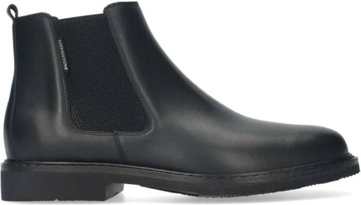 Mephisto Handgemaakte Heren Enkellaars Schokabsorberend en Comfortabel Black