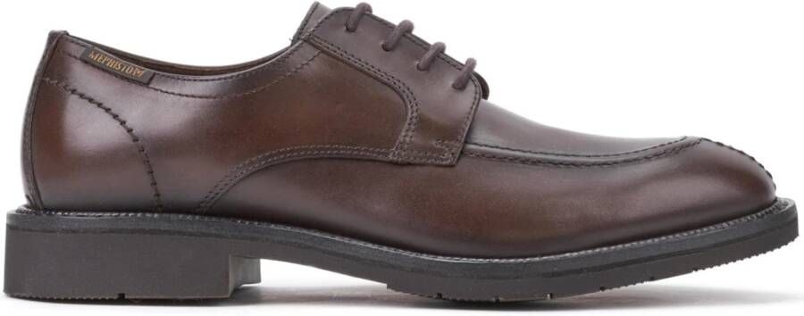 Mephisto Handgemaakte Veterschoen Donkerbruin Leer