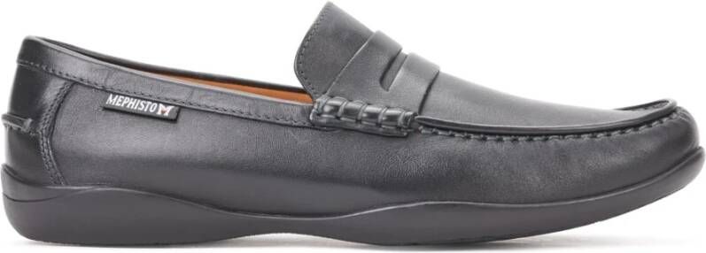 mephisto Klassieke zwarte leren loafers voor heren Black Heren