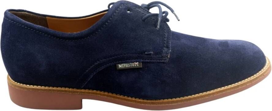 Mephisto Marineblauwe Suède Schoenen Blue Heren