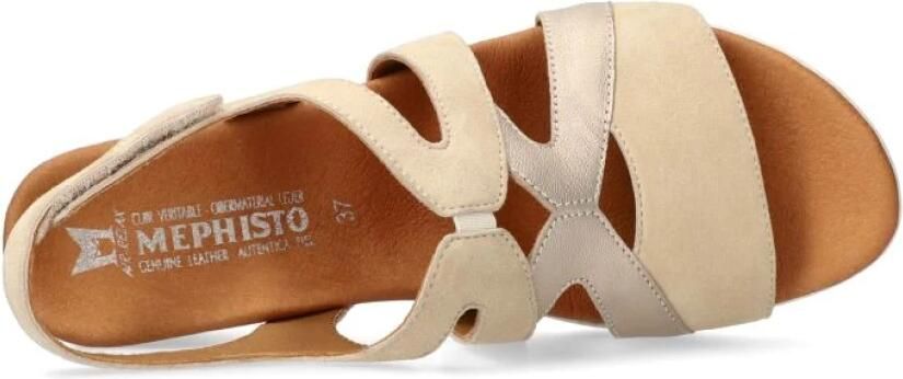 Mephisto Beige sleehak sandaal met klittenbandsluiting - Foto 3