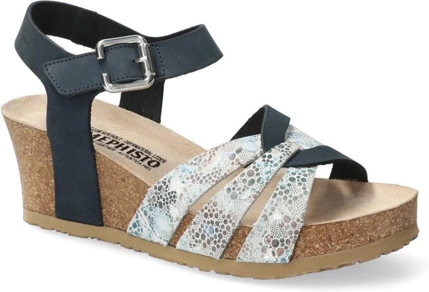 Mephisto Blauwe damessandaal met klittenbandsluiting - Foto 2