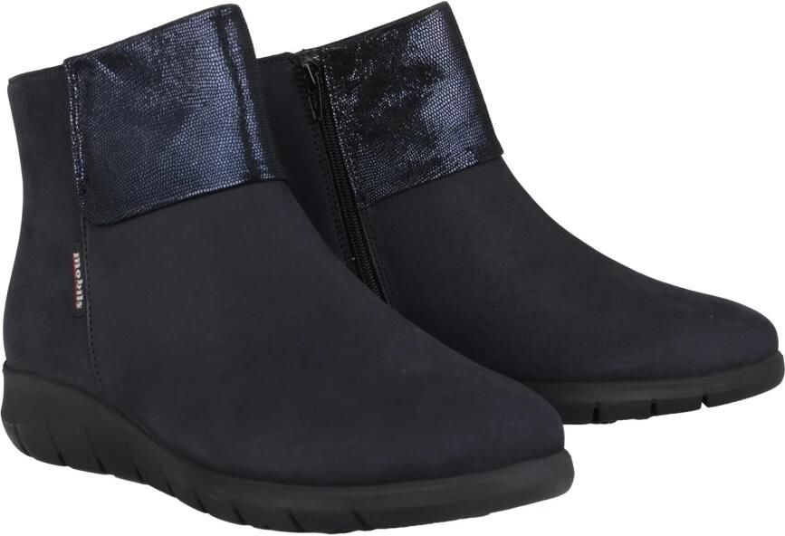 Mephisto Warmgevoerde brede pasvorm enkellaars Blauw Blue Dames