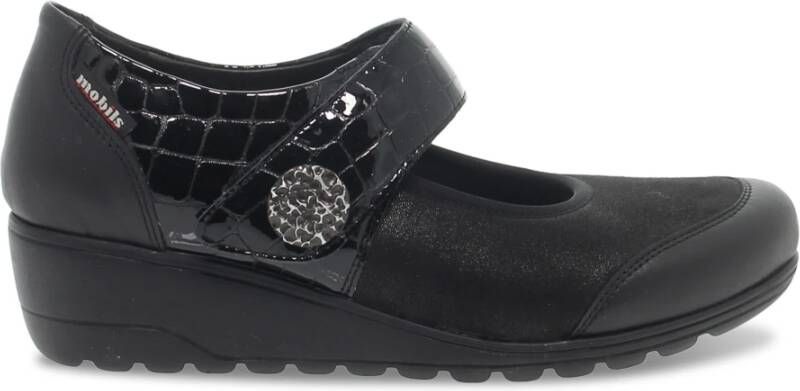 Mephisto Platte schoen voor vrouwen in bedrukt leer Black Dames - Foto 2