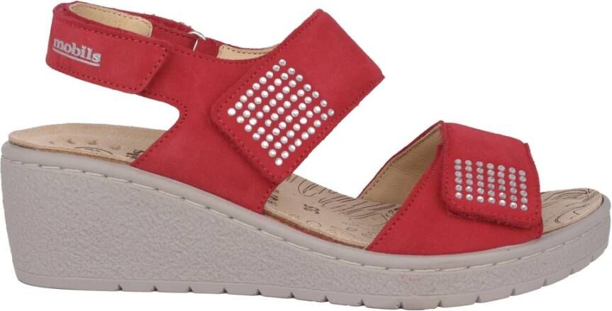 Mephisto Rode Sandaal met Brede Pasvorm Pam Spark