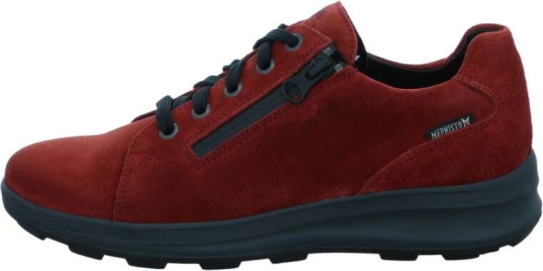 Mephisto Rode Vrijetijds Veterschoenen voor Dames