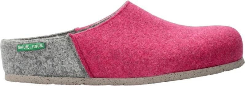 mephisto Roze Vilt Mule Clog voor Dames Pink Dames