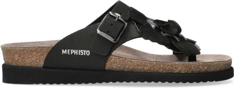 Mephisto Stijlvolle Helen Flower Sandaal voor Dames Black Dames