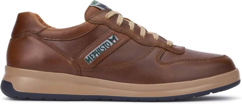 Mephisto Chestnut Brown Leren Heren Sneaker Brown Heren