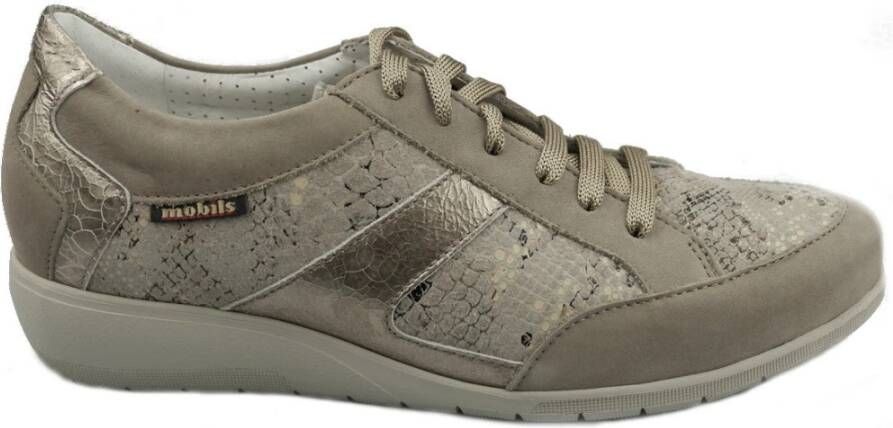 Mephisto Mobils by JOSEFINA lederen sneakers Dames warm grijs EXTRA BREED