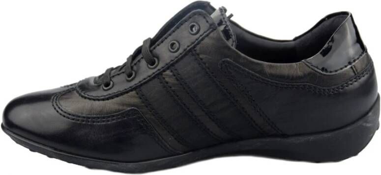 Mephisto Zwarte leren veterschoen voor dames Black Dames - Foto 2