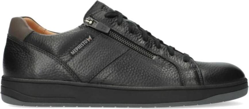 Mephisto Zwarte Leren Herensneaker Henrik Black Heren - Foto 2