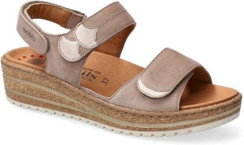 Mephisto Stijlvolle platte sandalen voor de zomer Beige Dames