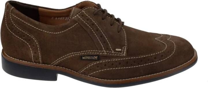 mephisto Stijlvolle veterschoen met XL extra lichte zool Brown Heren