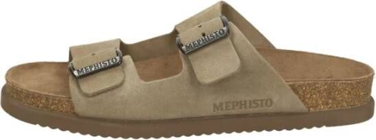 Mephisto Suède Platte Sandalen