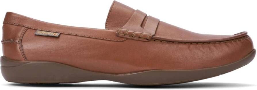 mephisto Tijdloze kastanjebruine leren loafers Brown Heren