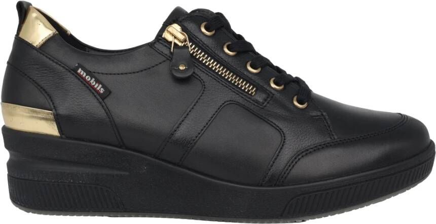 Mephisto Wide Fit Dames Sneakers Zwart