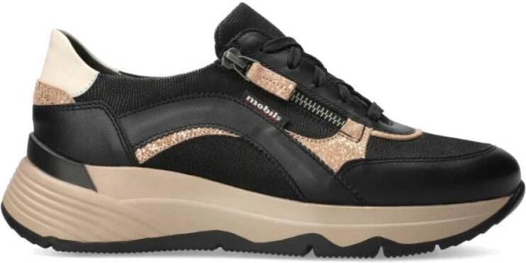 mephisto Wijde Pasvorm Ergonomische Sneaker Zwart Black Dames