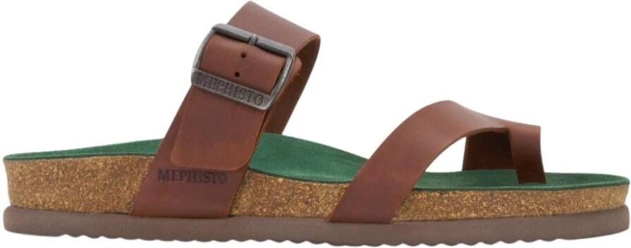 Mephisto Wijde pasvorm Slide Sandaal Bruin