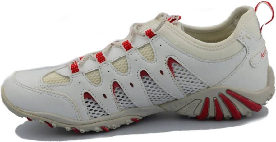 mephisto Witte Leren en Open Mesh Allrounder White Dames
