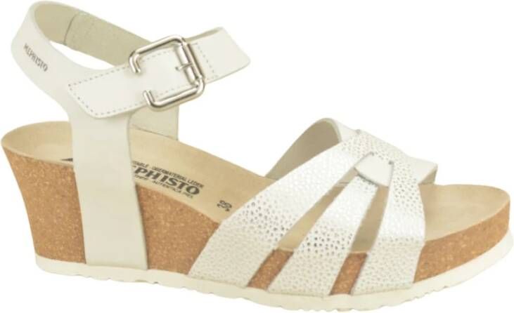 Mephisto Witte Sandalen. Kurkstijl. White Dames