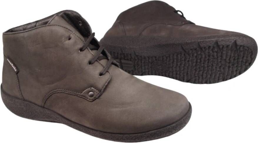 Mephisto ZEA Grijze Nubuck Brede Schoenen Gray Dames