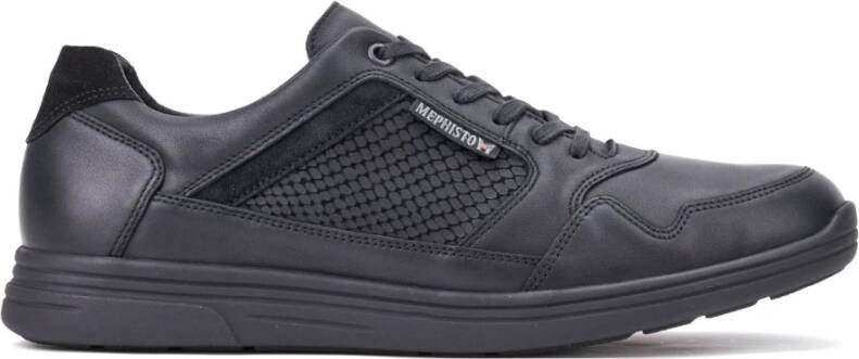 Mephisto Zwarte Leren Herenschoenen met Veters
